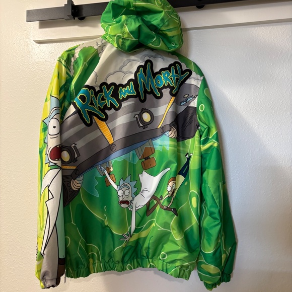Rick and Morty Members Only Pullover Windbreaker Jacket Sz Medium hoodie - Picture 5 of 8